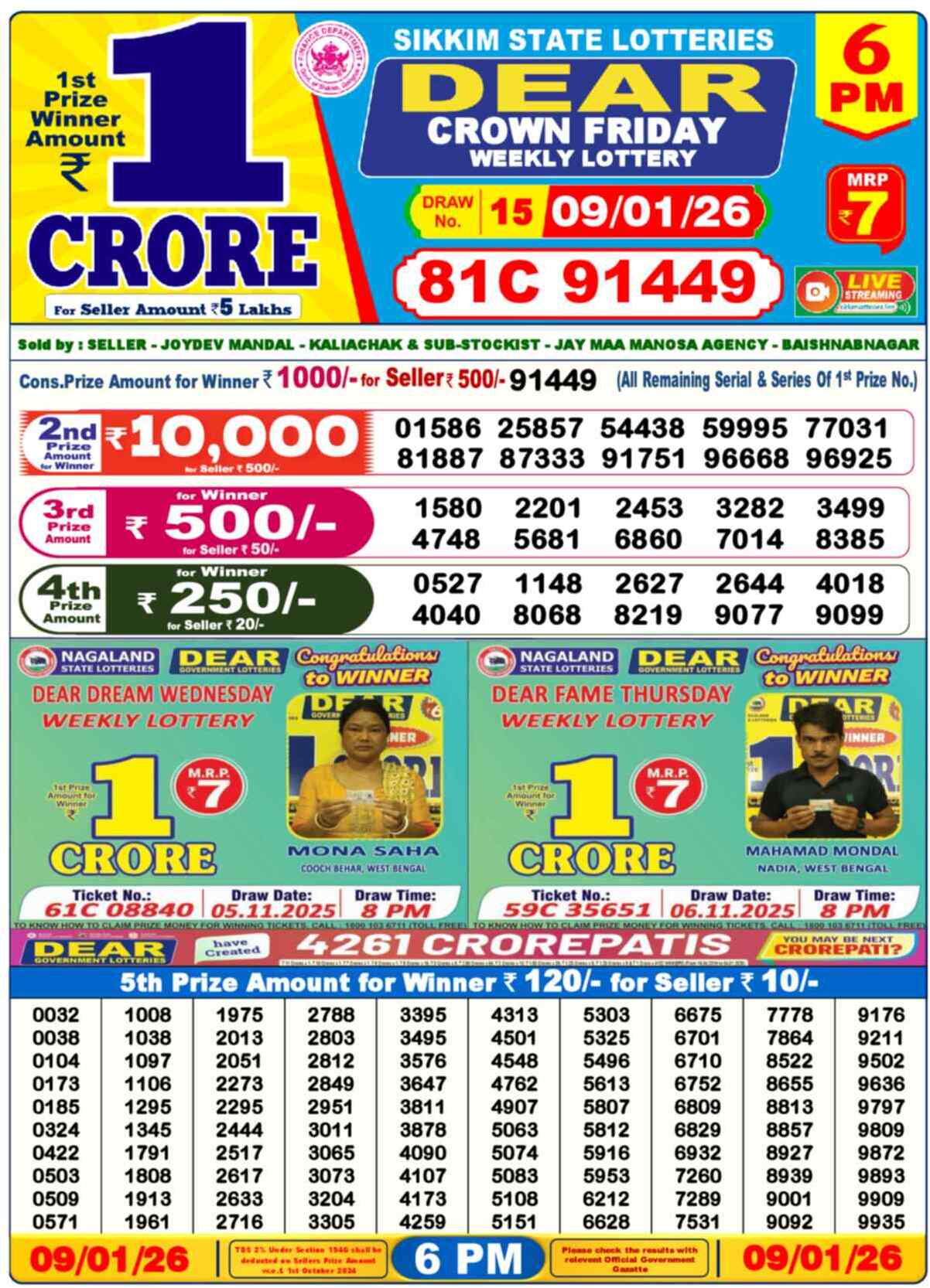 Lottery Result 6PM