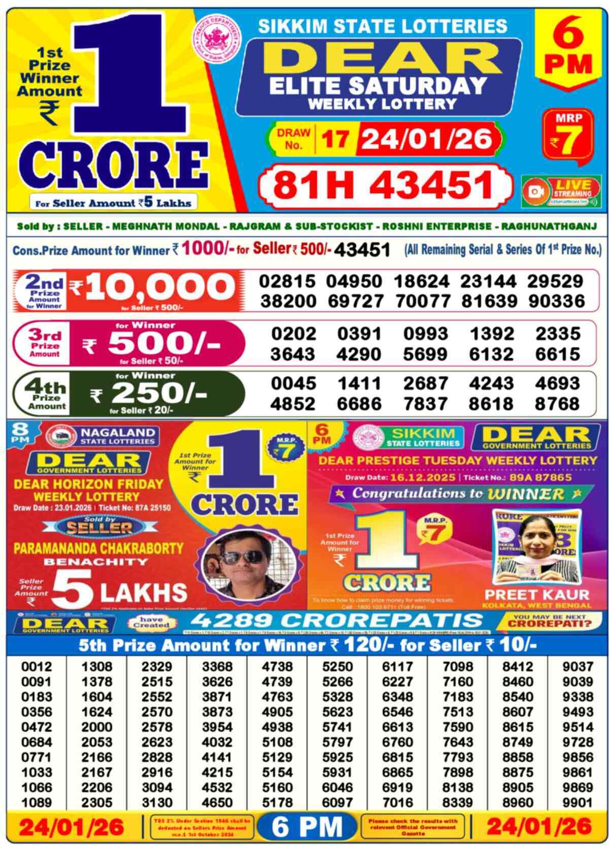 Lottery Result 6PM