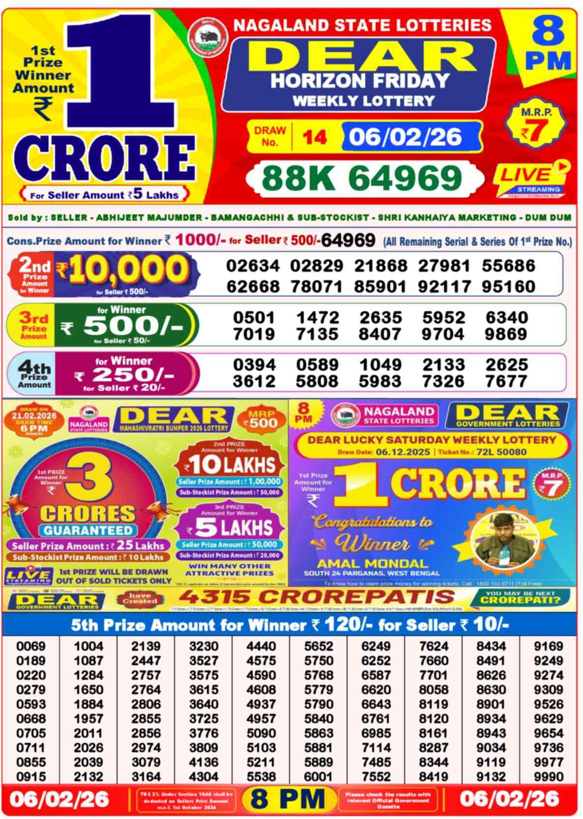 Lottery Result 8PM