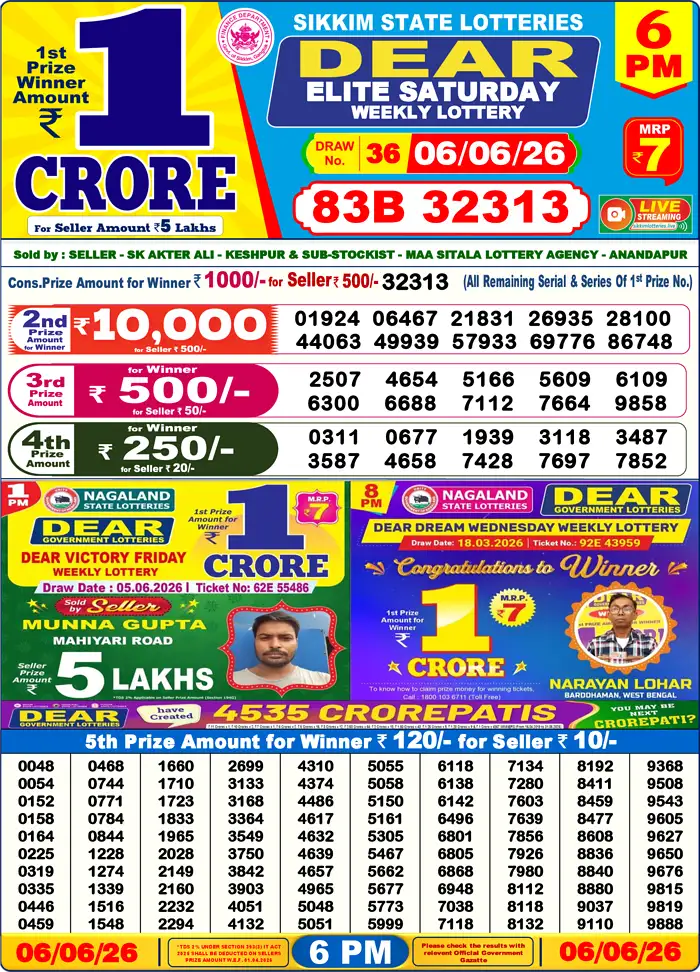 Lottery Result 6PM