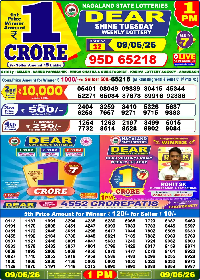 Lottery Result 1PM