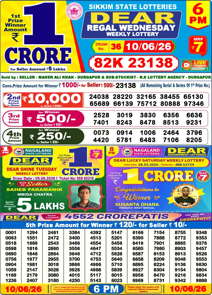 Lottery Result 6PM