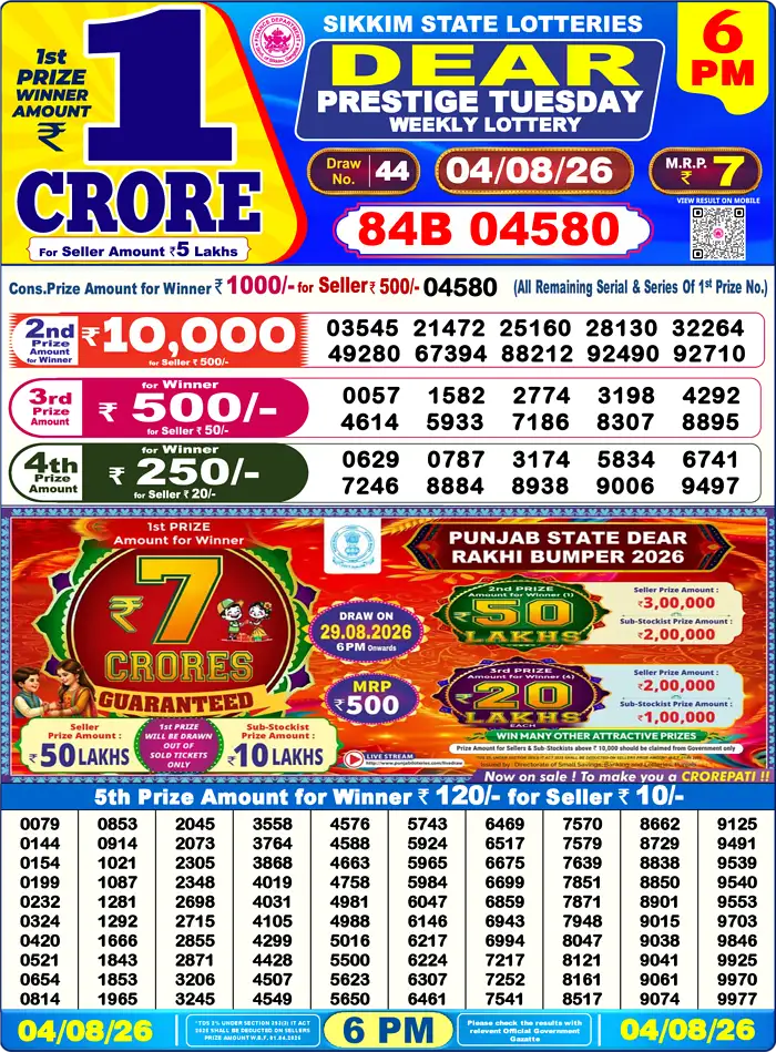 Lottery Result 6PM