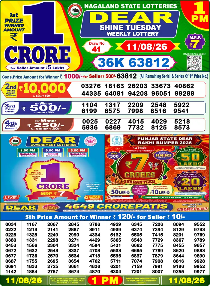 Lottery Result 1PM
