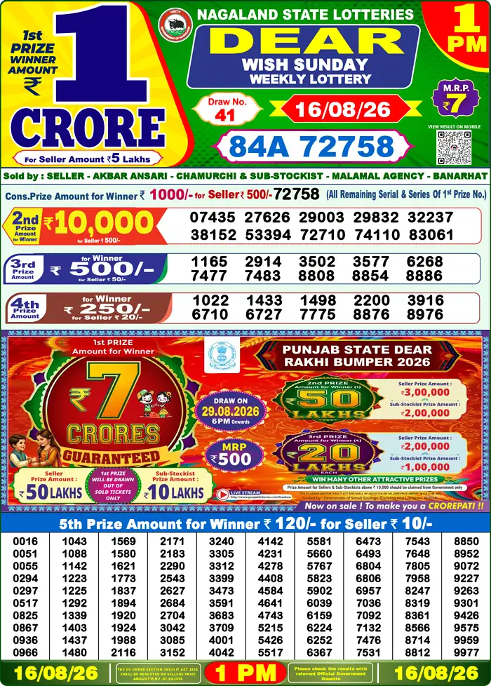 Lottery Result 1PM