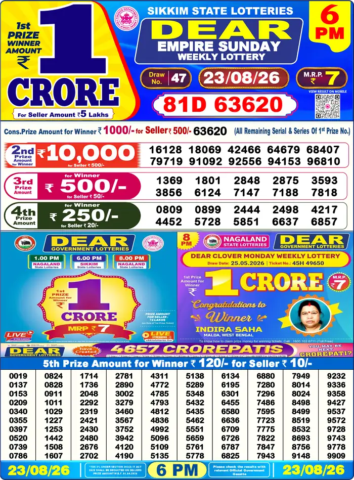 Lottery Result 6PM