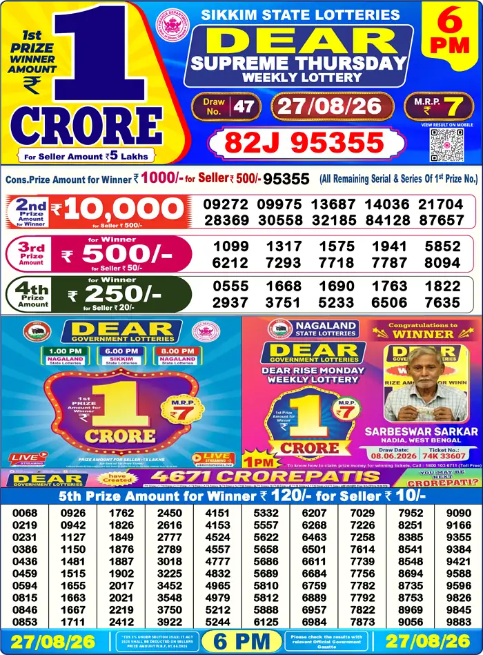Lottery Result 6PM
