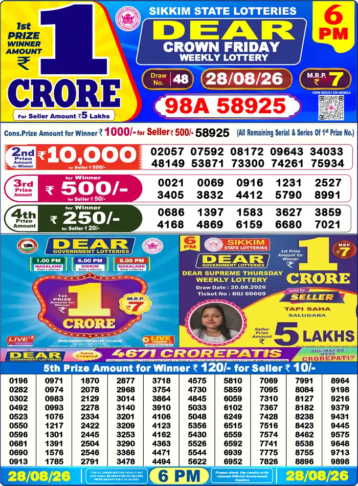 Lottery Result 6PM