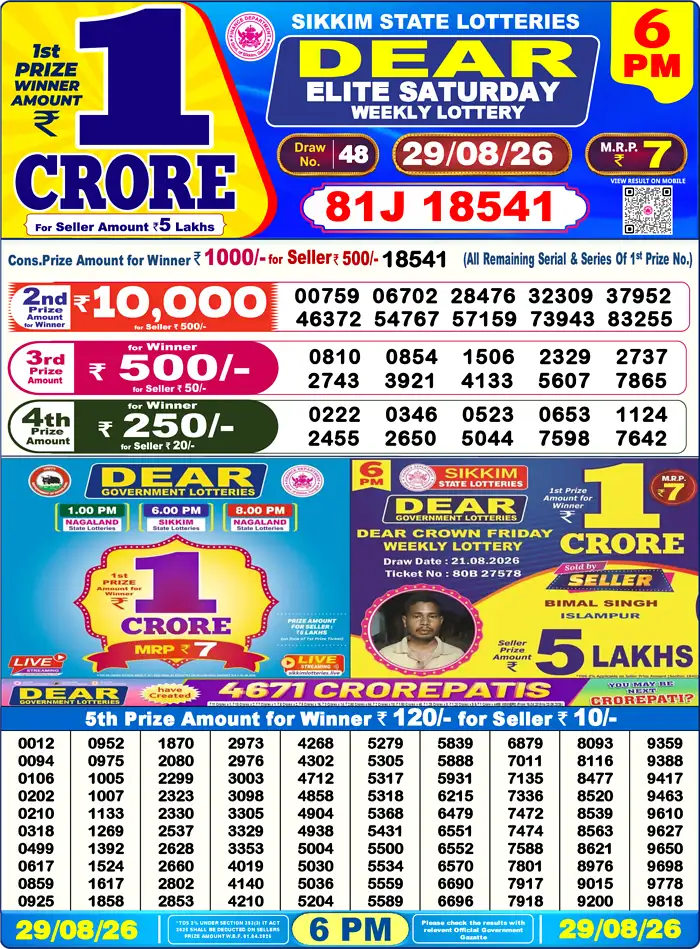 Lottery Result 6PM