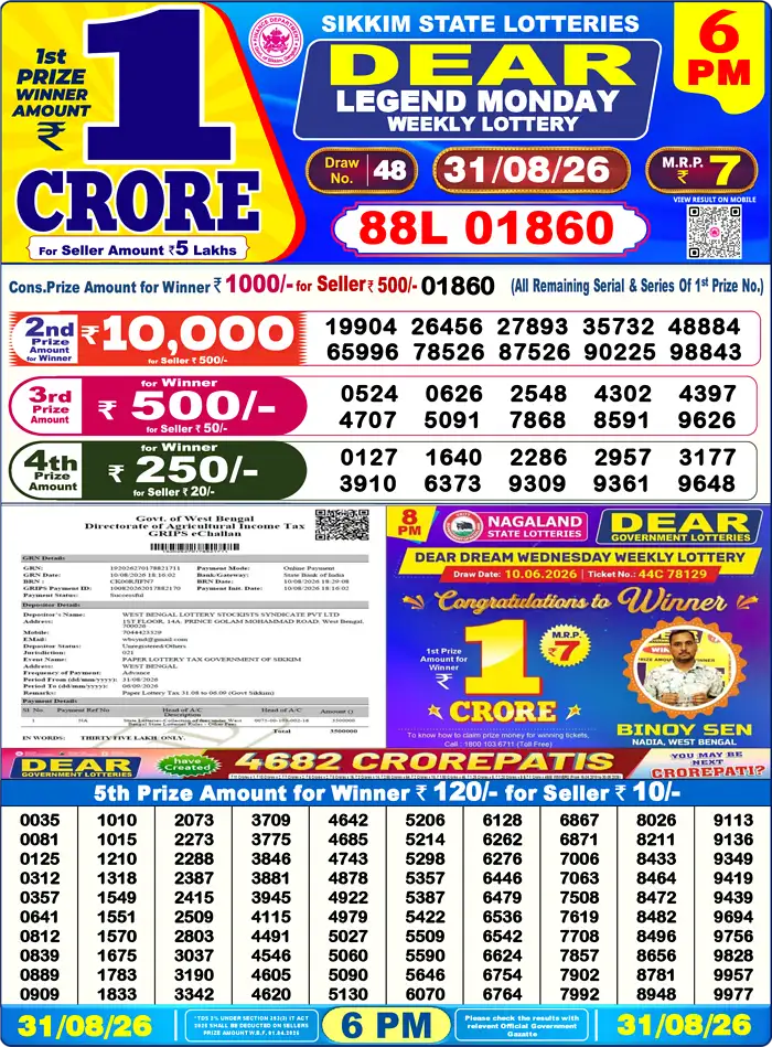 Lottery Result 6PM