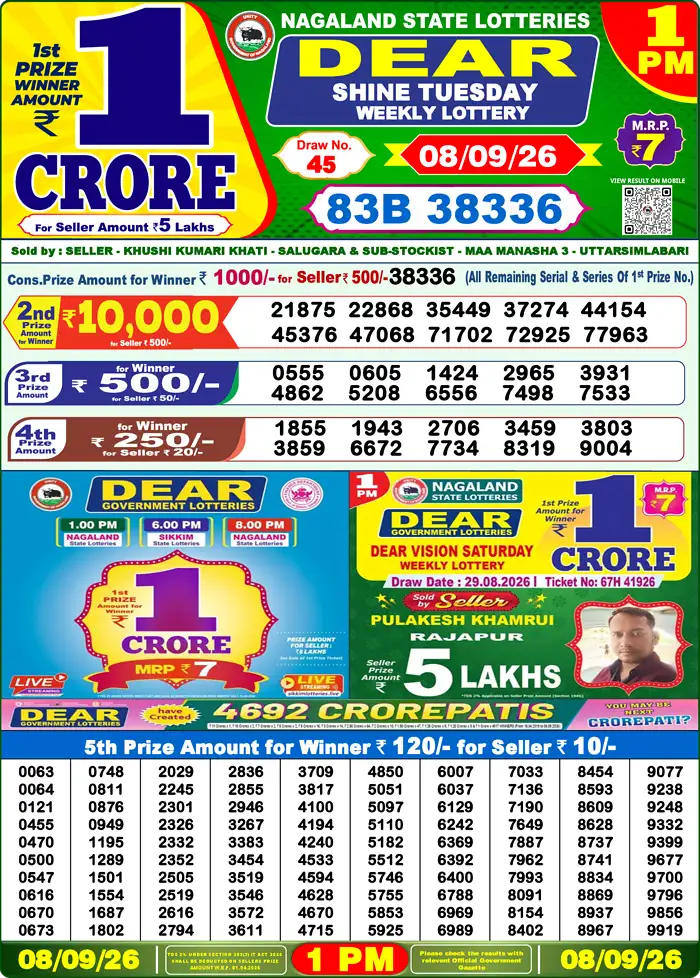 Lottery Result 1PM
