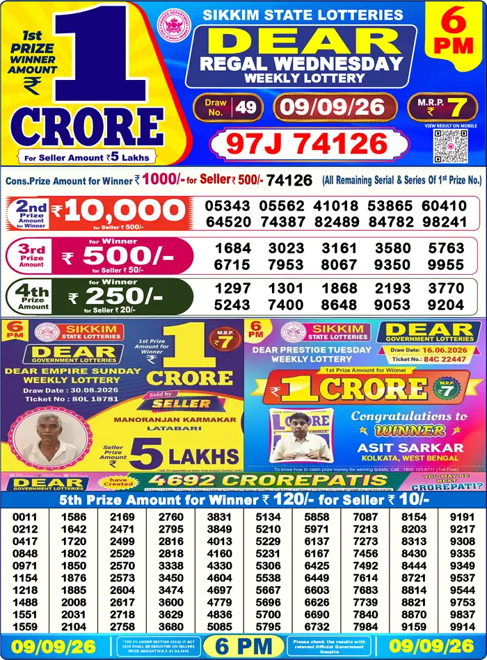 Lottery Result 6PM