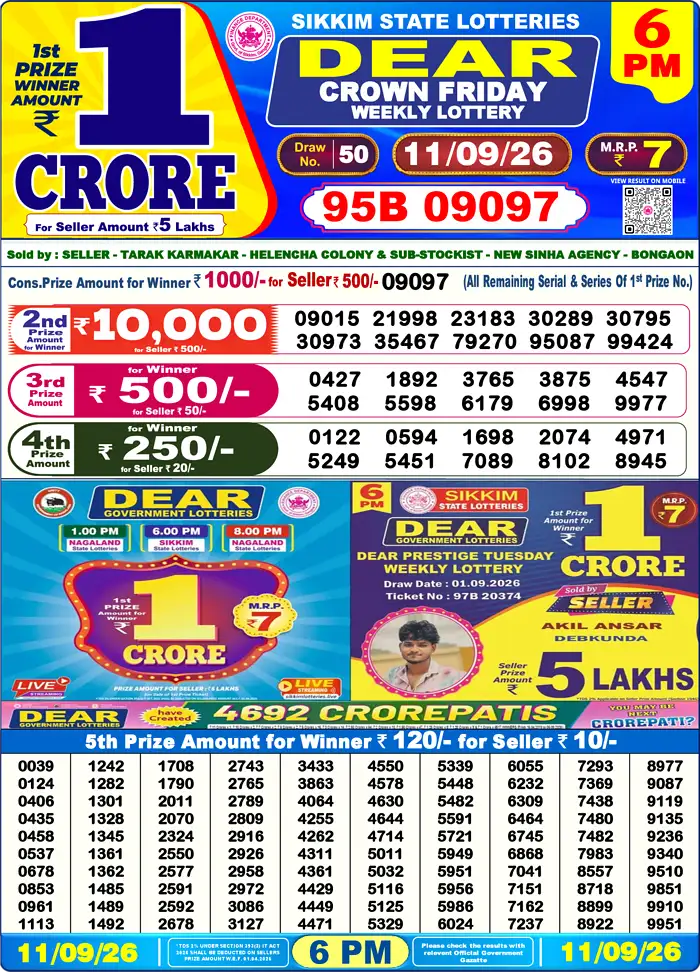 Lottery Result 6PM
