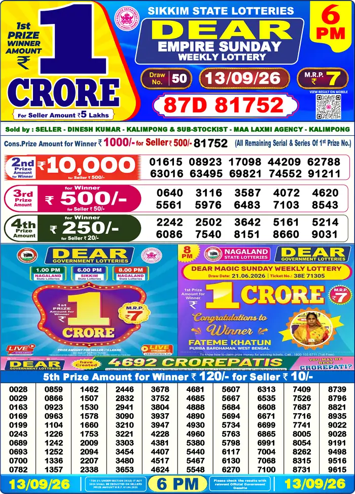 Lottery Result 6PM