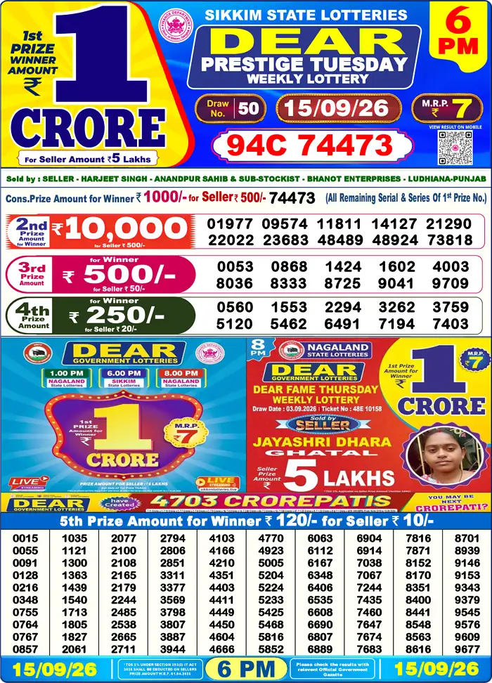 Lottery Result 6PM