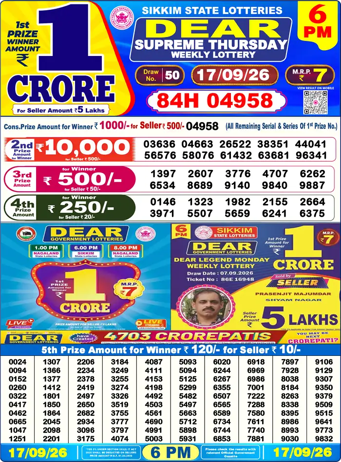 Lottery Result 6PM