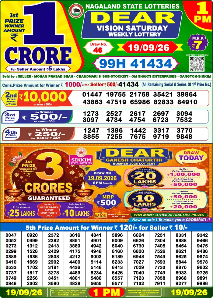 Lottery Result 1PM