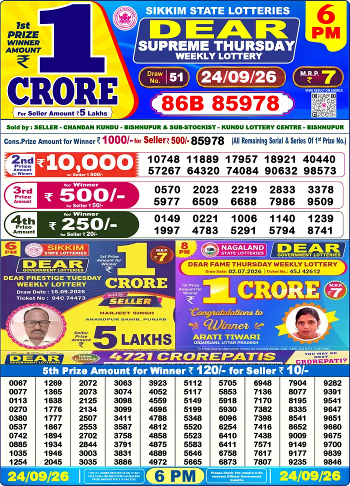 Lottery Result 6PM