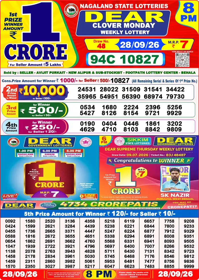 Lottery Result 8PM