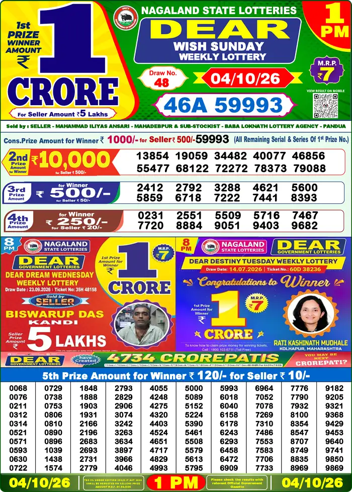 Lottery Result 1PM