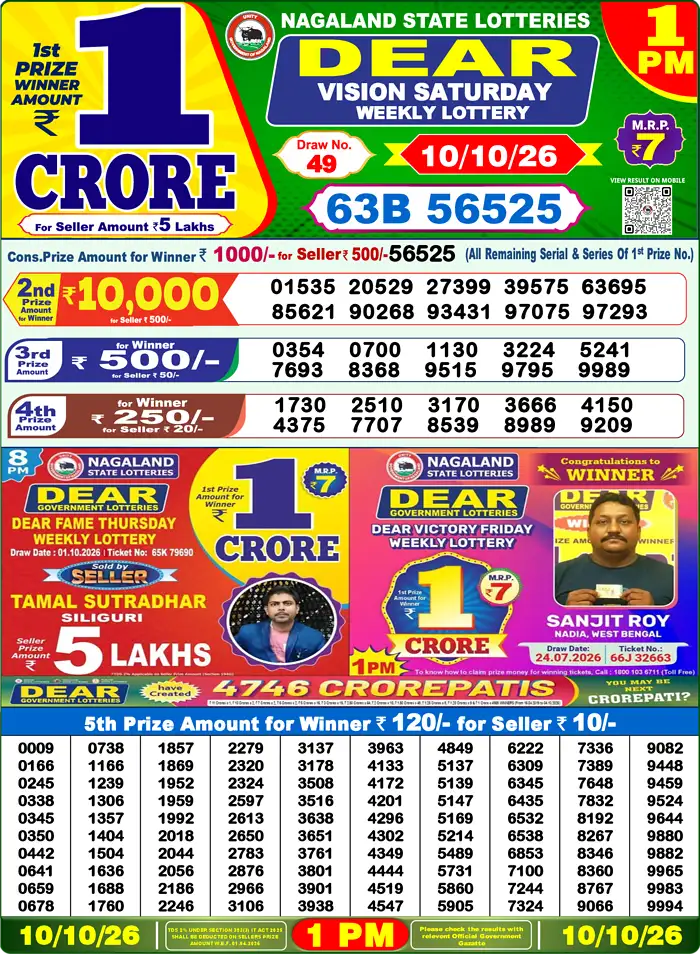 Lottery Result 1PM
