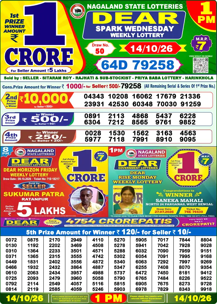 Lottery Result 1PM