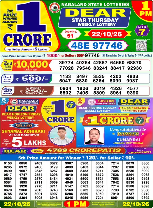 Lottery Result 1PM