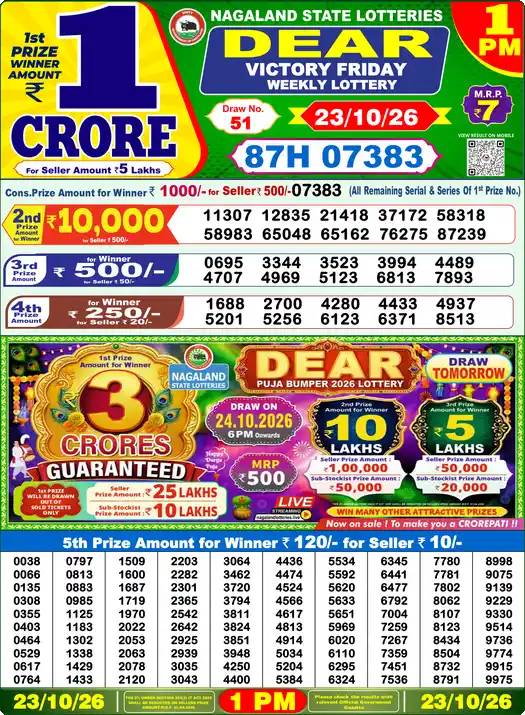 Lottery Result 1PM