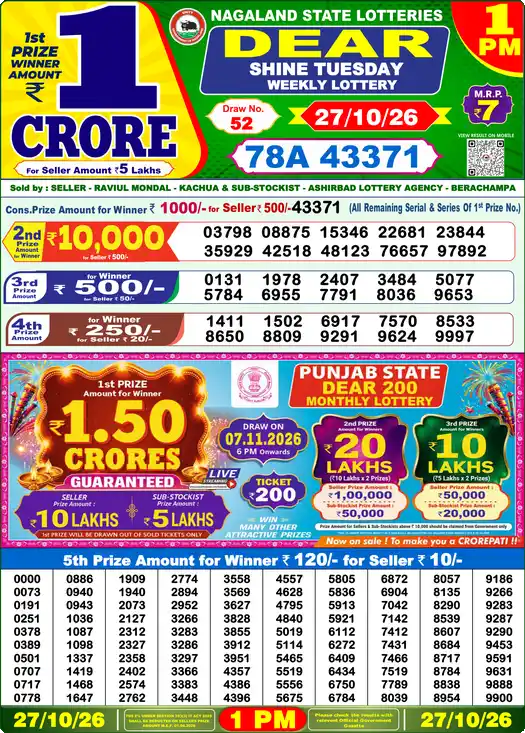 Lottery Result 1PM