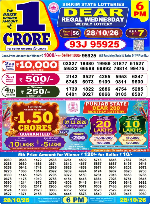 Lottery Result 6PM