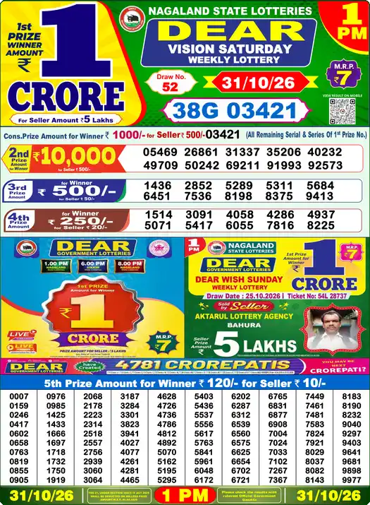 Lottery Result 1PM